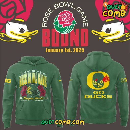 Oregon Ducks x Rose Bowl Game 2025 Limited Edition Green Hoodie