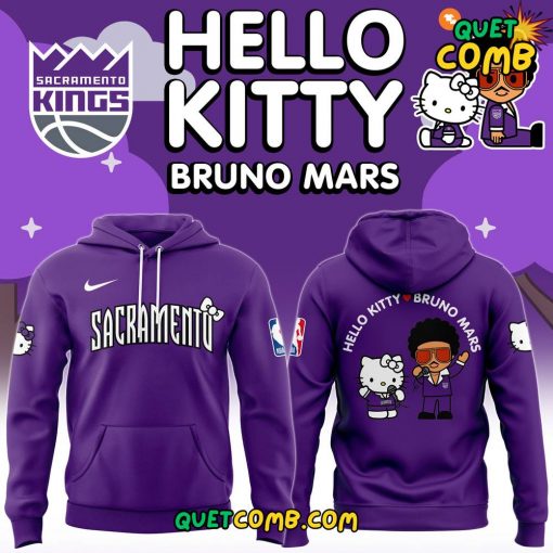 Sacramento Kings x Bruno Mars and Hello Kitty 2024 Hoodie