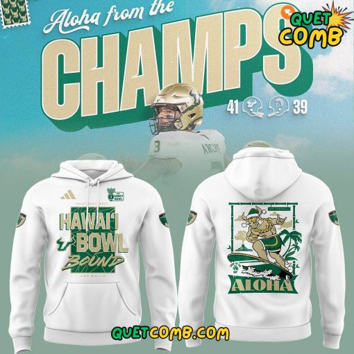 South Florida Bulls Football x Hawai’i Bowl Champs Limited Edition White Hoodie