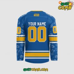 St Louis Blues Star Wars Night 2024 Custom Blue Hockey Jersey