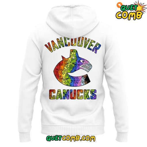 Vancouver Canucks x Pride Night Limited Edition White Hoodie