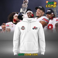 Ohio State Buckeyes Rose Bowl 2025 White Hoodie