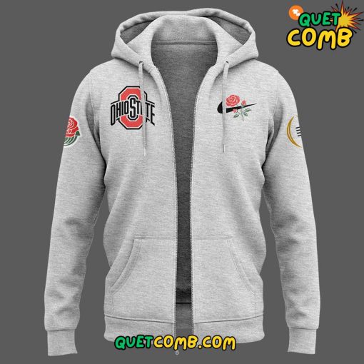 Ohio State Buckeyes Rose Bowl Game 2025 Limited Edition Grey Zip Hoodie