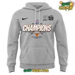 Texas Longhorns x Playoff 2025 Peach Bowl Champions Grey Hoodie